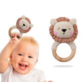 BPA Free Silicone Teething Toy for Baby (Lion Brown)